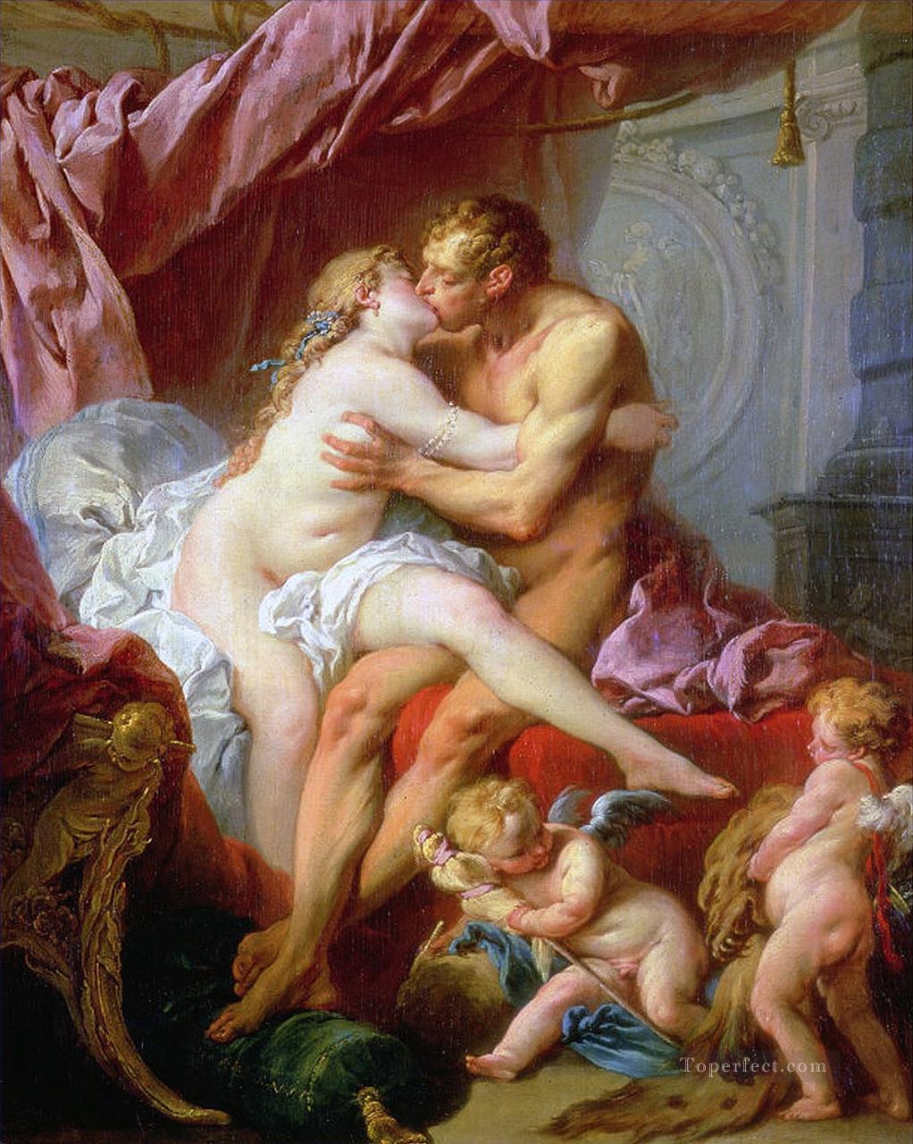 Hercules and Omfala Francois Boucher Classic nude Oil Paintings